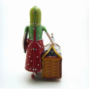 Vintage Kolekcia ruskej vidieckej ženy Tin hračky Klasické Hodinky natahovat Ženy Model Tin Hračky Pre Dospelých, Deti Zberateľskú Darček