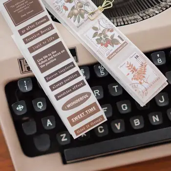 Vintage Malé anglické Slová Poznámky Washi Pásky pre Karty, Takže Guľka Vestník DIY Scrapbooking Dekoračné Nálepky
