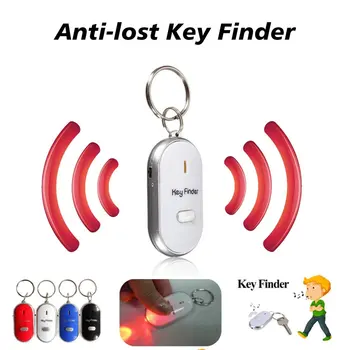 Červená LED Whistle Key Finder Blikajúce Pípanie Ovládanie Alarmu Anti-Stratený Kľúč Locator Finder Tracker s Krúžok na kľúče