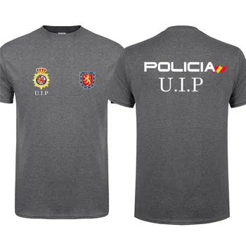 Španielsky Medzinárodnej Policajnej T-shirt Muž Cool Espana Policia CNP UIP UPR Riot Force T-tričko Krátky Rukáv Muž Cool tričko