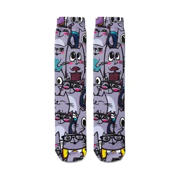 Ženy Ponožky 3d Tlač Novinka Skateboard Hip Hop Sox Farebné Graffiti Harajuku Zábavné Šťastný Trubice Ponožky Mäkké Kompresie Ponožky