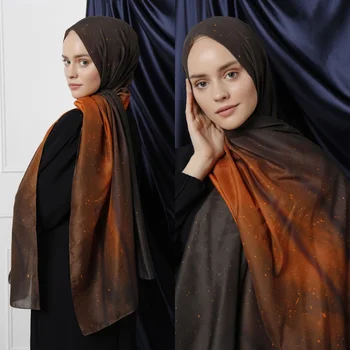 %100 Mikrovlákna Galaxy Vzorované Šatku Hidžáb pre Moslimské Ženy Úsek Jersey Zábal Šály Turbante Islamskej Šatky Musulman Bon