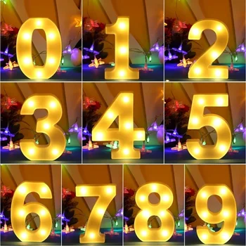 16 CM Počet LED Nočné Svetlo Teplé Abecedy Písmeno Culb Stenu, Dekorácie, Party, Svadby, Narodeniny dieťa sprcha Valentína Dekor