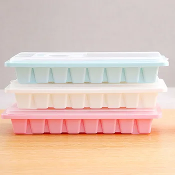 16 Plesne výrobník ľadu Zásobené Kuchynské Náradie Dutiny Ice cube zásobník teplej Ice Cube Box S Vekom Kryt Piť Jelly Mrazničky