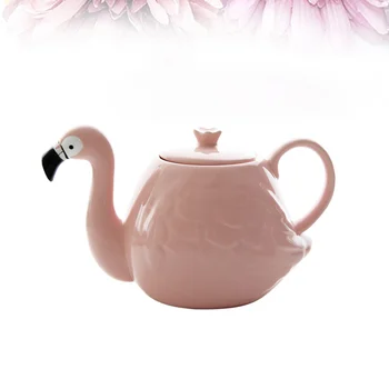 1PC Keramiky Flamingo Vzor Čaj Hrniec Rukoväť žiaruvzdorné Keramické Kanvica Tvorivé Vody Jar