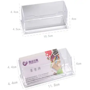 1pc Transparentné Akrylátové vizitku Pero Úložný Box písací Stôl, grafické Karty, Úložný Box ID Karty Organizátor Kancelárske potreby