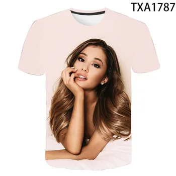 2021 Nové Letné Ariana Grande 3D Tričká Bežné Streetwear Chlapec Dievča Deti Móda Muži, Ženy, Deti Vytlačené T-shirt Topy Čaj