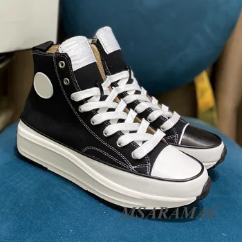 2021 nové plátno tenisky na jar skateboard obuvi všestranné vonkajšie high-top black white leopard tenisky