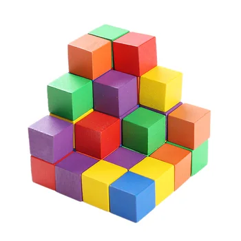 30/50/100ks Montessori hračky Farebné Drevené Kocky Bloky Prirodzené Farby dúhy stavebné Bloky rainbow stacker deti drevené hračky
