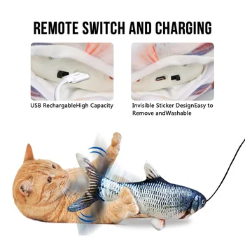 30 CM Cat Hračka Ryby USB Elektrické Nabíjanie Simulácia Tanec, Skákanie Pohybujú Floppy Ryby Cat Hračka Pre Mačky, Hračky, Interaktívne Hotsale