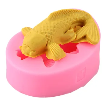 3D Koi Ryba Kapor Formy DIY Pečenie Nástroj Cake Zdobenie Nástroj Čokoládových Cukroviniek Puding Plesní, Silikónové Formy