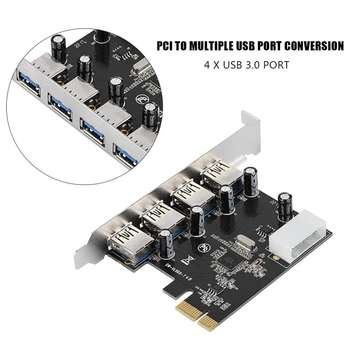 4 Port PCI-E na USB 3.0 HUB, PCI Express Rozširujúca Karta Adaptéra USB3.0 High Speed 5Gbps Radič PCI-E 4X Karty Adaptéra