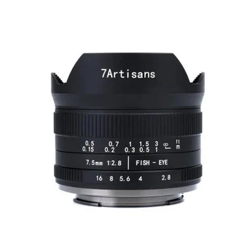 7artisans 7,5 mm f2.8 II fisheye objektív Pre Sony E Mount Canon EOS-M Mount Fuji FX M4/3 Namontujte Fotoaparát Príručka Pevným Objektívom