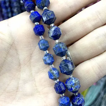 8 mm 10 mm Prírodné Tvárou Lapis Lazuli Kameň Pre Šperky, Takže Kolo Voľné Dištančné Korálky DIY Náramok, Náhrdelník Príslušenstvo