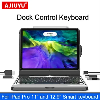 AJIUYU Magic Klávesnica Pre iPad Pro 12.9 palcový 11 2020 2021 Air4 Tablet Dock, HDMI Rozbočovač USB Adaptér, Ochranné puzdro Smart Cover Prípade