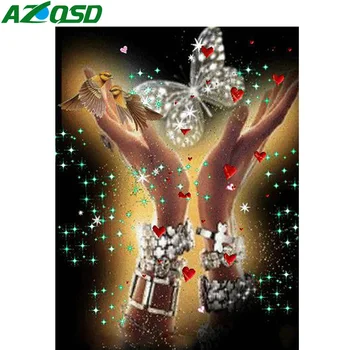 AZQSD 5D Diamond Výšivky Motýľ Mozaiky Plný Vrták Námestie Vyšívanie Zvieratá Diamond Maľovanie na Strane Mozaiková Výzdoba Pre Domov