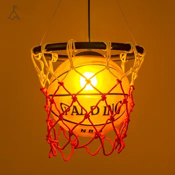 Basketbal Prívesok Svetlá Priemyselný Loft Visí Lampa pre Deti Izba Prívesok Lampa Deti Prázdninový Darček Domov Deco Svietidlá