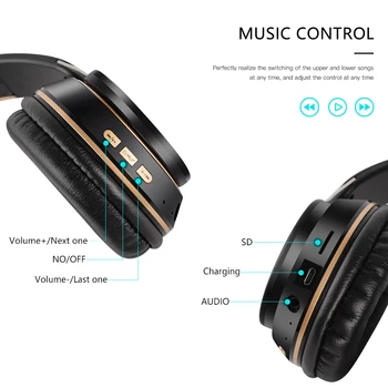 Bezdrôtové Slúchadlá 3D Stereo Bluetooth Headset Skladacia Herné Slúchadlá S Mikrofónom Suppor TF Karty Redukcia Šumu Slúchadlá