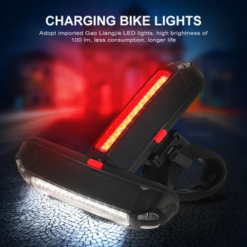 Bicykel zadné Svetlo Nepremokavé Bicykel Zadné Svetlo s USB Nabíjanie Bicykli koncových svetiel Cyklistické Svietidlo LED Horských Bezpečnostné Varovanie Lampa