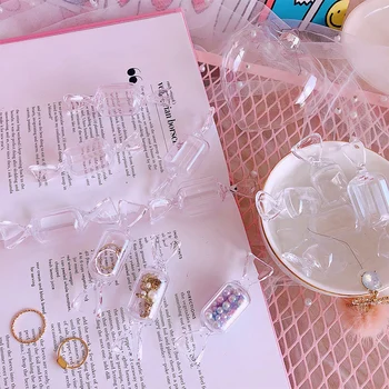 Candy Modelovanie Mini Plastové Okno Krásne Tvorivé Transparentné Dievča Krúžok Náušnice Šperky Úložný Box Domov Skladovanie Make-Up Organizátor
