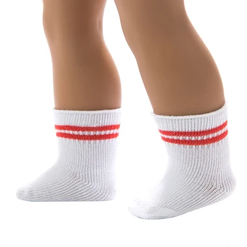 D&B Novú Bábiku Baby Ponožky pre 43 cm Americké Dievča Červené, Modré, Ružové a Biele Čistej Bavlny Novorodenca Bábika Ponožky Oblečenie, Dekorácie