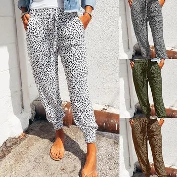 Dámske Nohavice, Oblečenie 2021 kórejský Módne Vintage Y2k Športové Nohavice pre Ženy, Tepláky Skladaný Tepláky Leopard