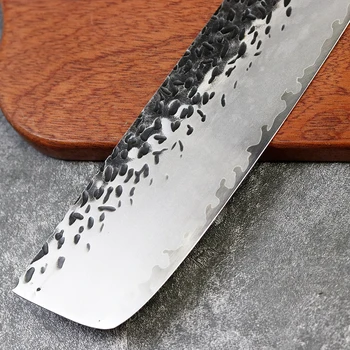 Dávka DIY ručne kované profesionálne kuchynský nôž 9Cr18MOV oceľového jadra tri vrstvy ocele Japonský štýl 7-palcový mäso sekáčik prázdne