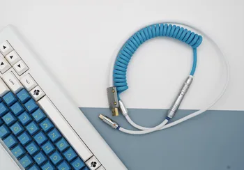 GeekCable Ručne vyrábané na Mieru Mechanickej Klávesnice Dátový Kábel Pre GMK Tému SP Keycap Line CA66 Modrá A Biela Colorway