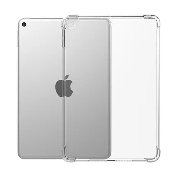 HTMOTXY Shockproof silikónové puzdro pre iPad Mini Air Pro 1 2 3 4 5 6 7 8 10.2 10.5 11 pružný nárazník jasné, transparentné zadný kryt