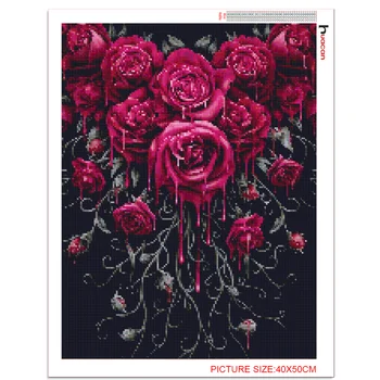Huacan Plné Námestie/Round-Diamond Maľovanie Kvetov Diamond Výšivky Rose Ručné Darček Decor Pre Domáce