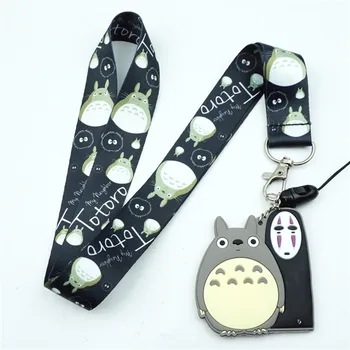I103 Anime Karikatúra Roztomilý Totoro ozdobná šnúrka na uniforme Krku Popruhy ID Odznak Držiteľ Prívesok Keyring zobrazili kľúčové tlačidlá Mobilného Telefónu Cosplay Keychain Darček