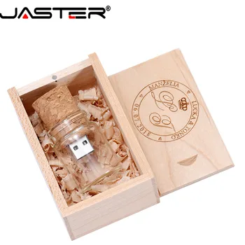 JASTER LOGO prispôsobené Sklenené fľaše USB 2.0+ BOX Flash kl ' úč 64 GB 32 GB, 16 GB 4 GB Memory Stick fotografovanie svadobné dary
