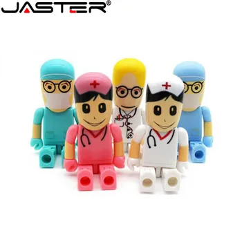 JASTER USB 2.0 cartoon usb flash disk Lekári memory stick sestier Krásne lekárske pero disk 4 GB 8 GB 16 GB 32 GB, 64 GB 128 GB