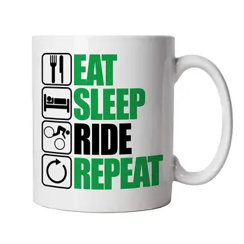 Jesť, Spať Opakovať Jazdu Na Horskom Bicykli Hrnček