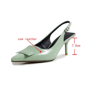 Kanseet Sandále Ženy 2021 Lete Nové Módne Námestie Pracky Dekorácie Originálne Kožené Topánky Ručne Vyrábané Vysoké Podpätky Sandále Ženy