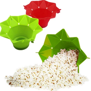 Kreatívne Silikónové Popcorn Misy Popcorn Popper Maker Misy DIY Mikrovlnná Popcorn Maker Násobne Vedro Červená Zelená Domácej Kuchyni Gadget