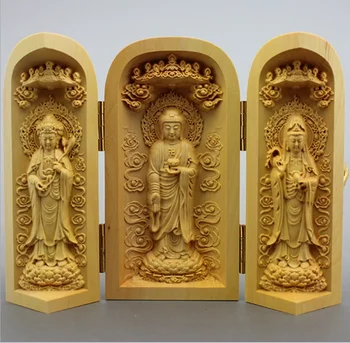 Kreatívne sochu Budhu masívneho dreva tri otvorené malé sochy Budhu domáce dekorácie príslušenstvo plavidlá darček socha doprava zadarmo
