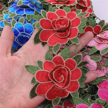 Kt Predaj Afrika Nigéria Vyšívané Textílie Kvety Nášivka Čipky Výbava pre Diy Plavidlá Odev 13color na Sklade