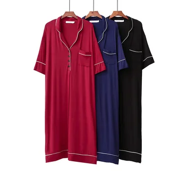 Modálne pyžamo noc šaty žien nightie Nightgown šaty krátke rukávy pyžamo oblečenie Sleepwear domov šaty dámske domáce oblečenie