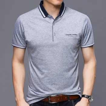 Muži Polo Shirts 2021 Nové Letné Polo-Tričko Krátky Rukáv Slim Fit Business Ležérne Pánske Bavlnené Polo Tričko Mužov Značky Oblečenie