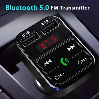 NOVÉ Auto Bluetooth 5.0 FM Bezdrôtové Príslušenstvo Handsfree USB Car Audio Prehrávač Dual Rýchlo MP3 Prijímač Auto Poplatok D2D4