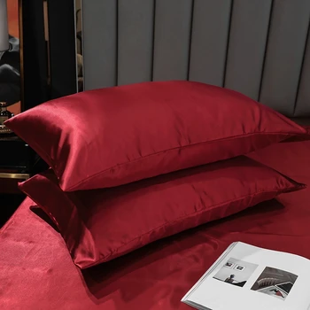 Napodobňované hodvábna tkanina NÁS AU FR ru veľkosť obliečka na vankúš dlho pillowcover červená farba 50*75 cm 50*90 cm 2 ks