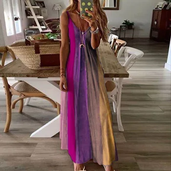 Nové Letné 2021 Ženy Elegantné Dlhé Šaty v Maxi Sexy Backless Strany Plážové Šaty Kvetinový Sundress Plus Veľkosť S-5XL Vestido de mujer