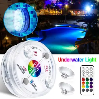 Nové RF Diaľkové 13 LED RGB Ponorné Svetlo, 16 Farieb, pod vodou Svetlá Bazén Dekoratívne Osvetlenie S Magnetom & Prísavkou