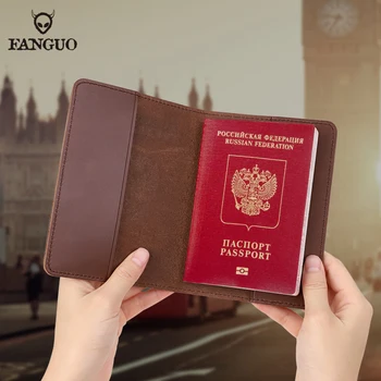 Originálne Kožené Pas Kryt Ručné Ruska, Držiteľ Pasu Razba Pas Prípade Pre Cestovanie