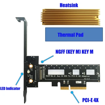 PCI Express 3.0 X4 M. 2 NVMe AHCI SSD M Kľúč Konektor Plnú Rýchlosť PCI E Stúpačky Kartu Adaptér Podporuje 2242 2260 2280 Veľkosť M2 SSD