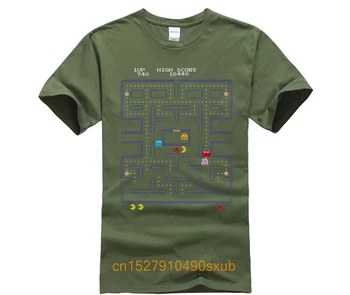 Pac Man Obrazovky Klasické Úradný Pacman Namco Arkádovej Hry Čierne Pánske tričko