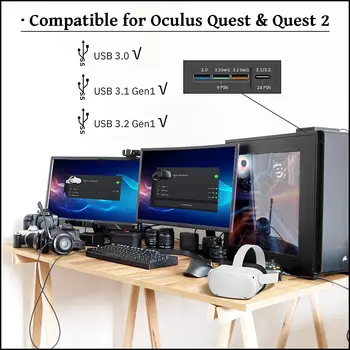 Pre Oculus Quest/2 Prepojenie USB - C Para VR Typ - C 3.1 Dátový Kábel, Voliteľné 3m 5m 6m