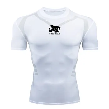 Pánske Kompresné Beží T-Shirt Fitness Tesné-Krátke Rukávy Športové Tričko Školenia Jogging Tričko Telocvični Športového Rýchle Sušenie