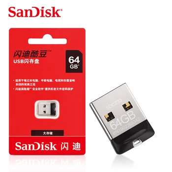 Pôvodné SanDisk CRUZER FIT CZ33 USB 2.0 Flash Disk 32GB 16GB mini Pero, Disky USB 2.0 PenDrives Podporu Úradné Overenie
